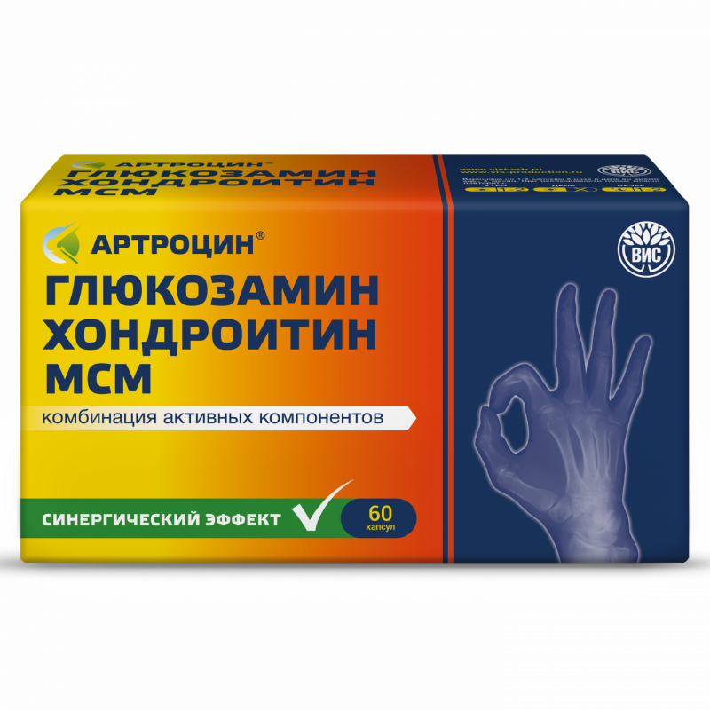 АРТРОЦИН Глюкозамин Хондроитин МСМ капс массой 0,46г №60
