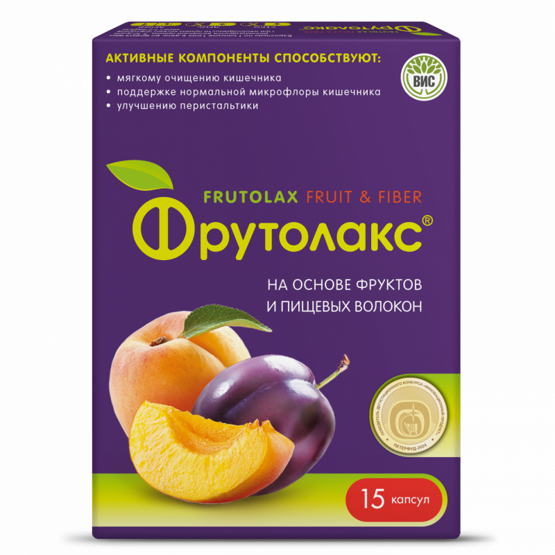 ФРУТОЛАКС на основе фруктов и пищевых волокон (FRUTOLAX Fruit &Fiber) капс 0,35 г N15