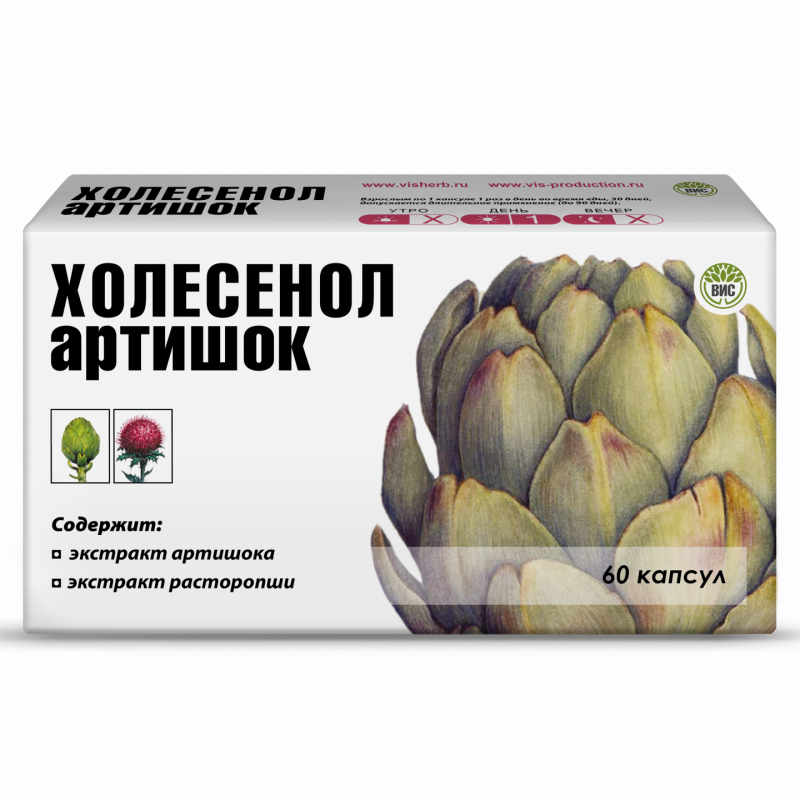 Холесенол Артишок гепатопротектор капс N60