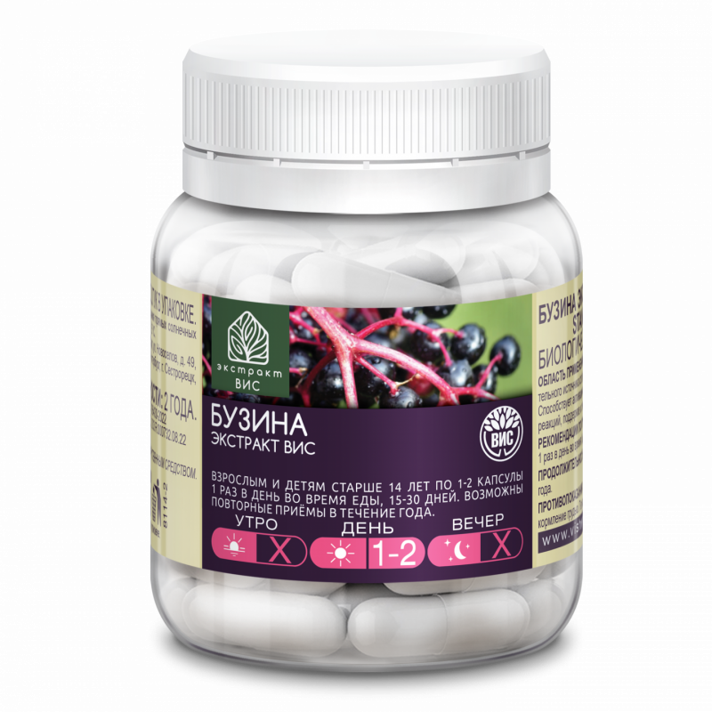 БУЗИНА ЭКСТРАКТ ВИС (Sambucus nigra Standardized EXTRACT VIS) капс. 0,45 г №30